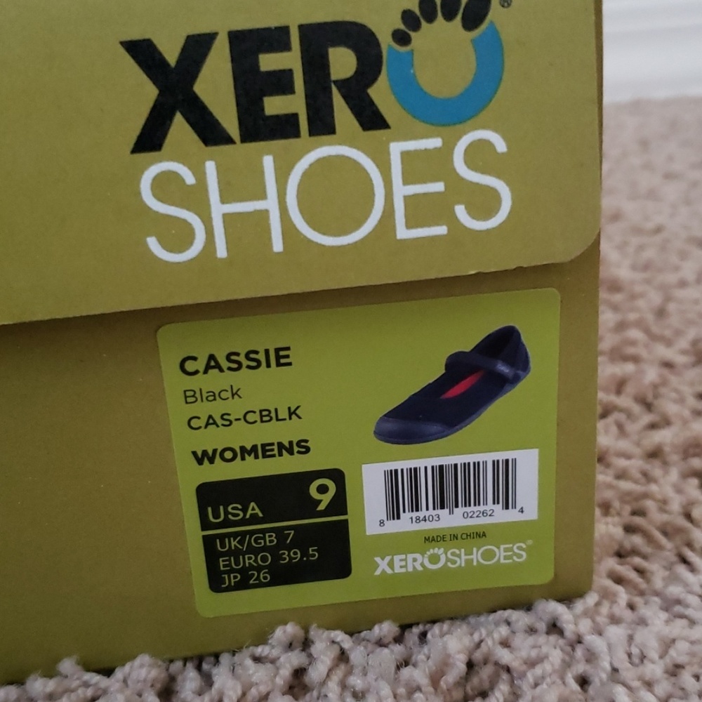 Xero Shoes Cassie Black Womens Sz 9